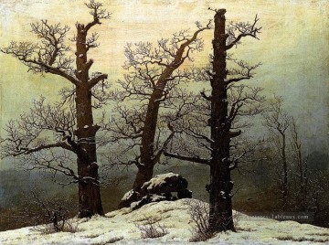 Dolmen dans la neige romantique Caspar David Friedrich Peinture à l'huile